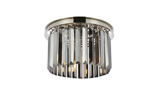 Sydney 3 light polished nickel Flush Mount Silver Shade (Grey) Royal Cut Crystal