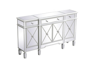 60 inch mirrored credenza in antique white