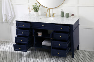 60 inch Single bathroom vanity in blue