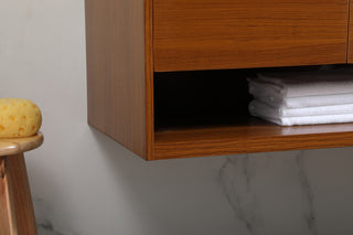 48 inch Single bathroom vanity in teak with backsplash