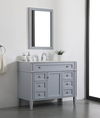 42 inch Single bathroom vanity in grey