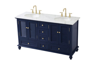 60 inch double bathroom vanity in blue