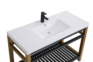 48 inch Single Bathroom Metal Vanity in Golden Black