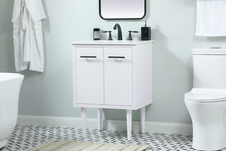 24 inch Single bathroom vanity in white