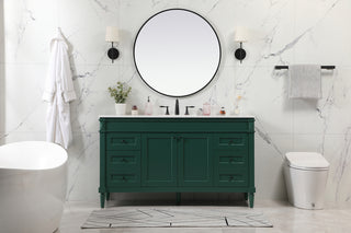 60 inch double bathroom vanity in green