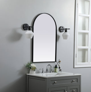 Metal Frame Arch Mirror 22x36 Inch in Black