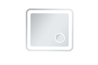 Lux 27in x 30in Hardwired LED mirror with magnifier and color changing temperature 3000K/4200K/6000K