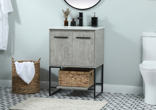 24 inch Single bathroom vanity in concrete grey