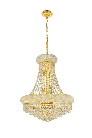 Primo 14 light Gold Chandelier Clear Royal Cut Crystal