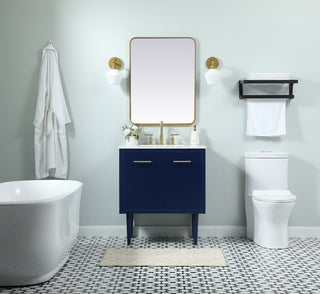 30 inch Single bathroom vanity in blue