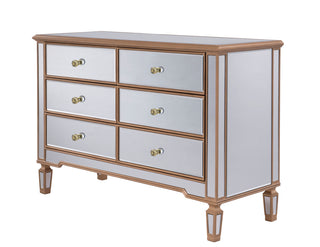 6 Drawer Dresser 48 in. x 18 in. x 32 in. in Gold paint