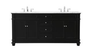 72 inch double bathroom vanity set in black