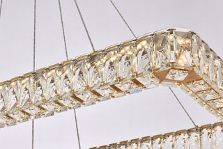 Monroe 50 inch LED double rectangle pendant in gold