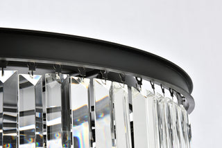 Sydney 8 light Matte Black Flush Mount Clear Royal Cut Crystal