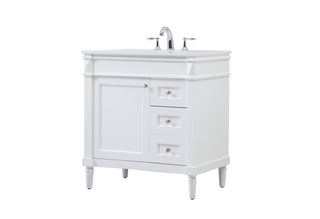 32 inch Single bathroom vanity in white