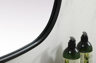 Metal Frame Oval Mirror 24x40 Inch in Black