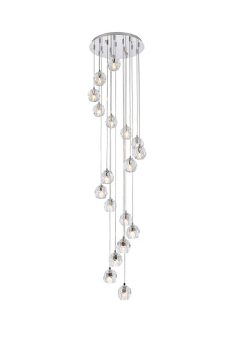 Eren 18 lights chrome pendant