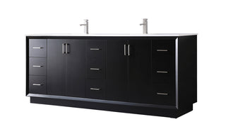 84 Inch Double Bathroom Vanity In Black