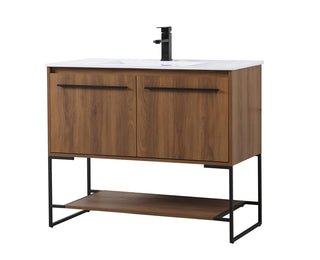 40 inch  Single Bathroom Vanity in Walnut Brown