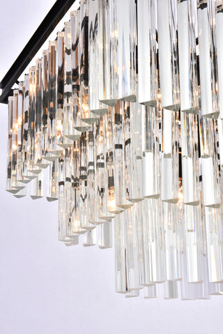 Sydney 21.5 inch square crystal chandelier in matte black