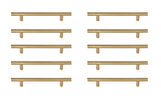 Quinn 5" Center to Center Brass Bar Pull Multipack (set of 10)