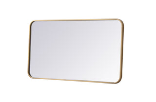 Soft corner metal rectangular mirror 20x36 inch in Brass