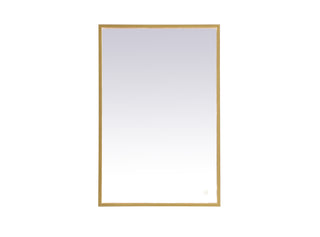 Pier 24x36 inch LED mirror with adjustable color temperature 3000K/4200K/6400K in brass