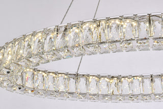 Monroe 36 inch LED oval Single pendant in chrome