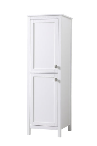 20 Inch Wide Bathroom Linen Storage Freestanding Cabinet In White