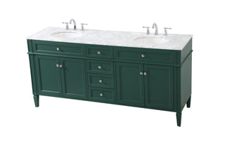 72 inch double bathroom vanity in green