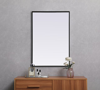 Metal Frame Rectangle Mirror 24x36 Inch in Black