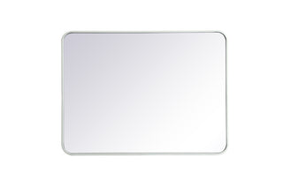 Soft corner metal rectangular mirror 27x36 inch in White