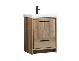 24 inch Single bathroom vanity in natural oak