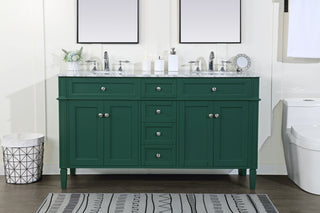 60 inch double bathroom vanity in green