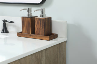 42 inch Single bathroom vanity in natural oak with backsplash