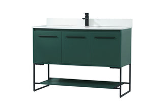 48 inch Single bathroom vanity in green with backsplash