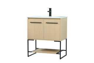 30 inch Single bathroom vanity in maple