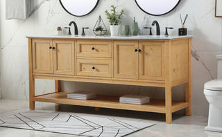 72 inch double bathroom vanity in natural wood