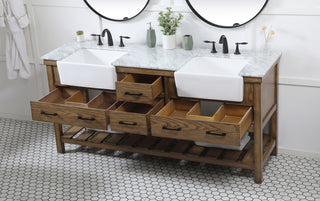 72 inch double bathroom vanity in driftwood