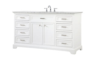 60 inch Single bathroom vanity in white