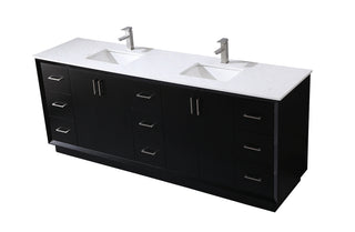 84 Inch Double Bathroom Vanity In Black