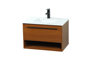 30 inch Single bathroom vanity in teak