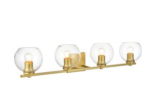 Juelz 4 light Brass and Clear Bath Sconce