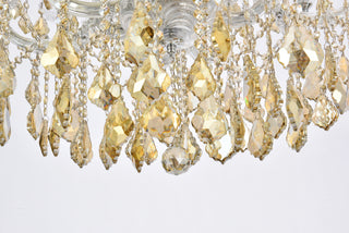 Maria Theresa 24 light Chrome Chandelier Golden Teak (Smoky) Royal Cut Crystal