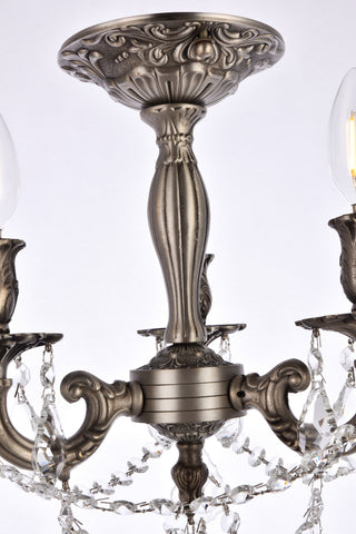 Rosalia 3 light Pewter Flush Mount Clear Royal Cut Crystal