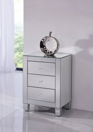 3 Drawers Cabinet 17-3/4 in. x 13 in. x 25 in. in Clear Mirror