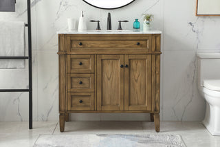 36 inch Single bathroom vanity in driftwood