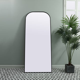 Metal Frame Arch Full Length Mirror 32x76 Inch in Black