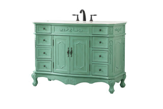 48 inch Single bathroom vanity in vintage mint