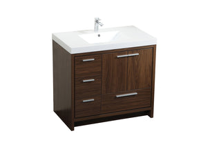 36 inch Single bathroom vanity in Walnut